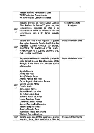 Relatório CPMI do Cachoeira parte 2