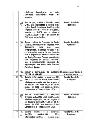Relatório CPMI do Cachoeira parte 2