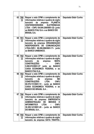 Relatório CPMI do Cachoeira parte 2