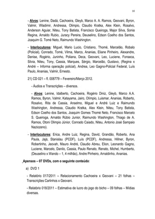 Relatório CPMI do Cachoeira parte 2