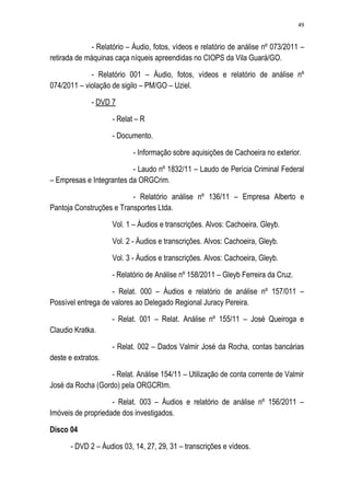 Relatório CPMI do Cachoeira parte 2