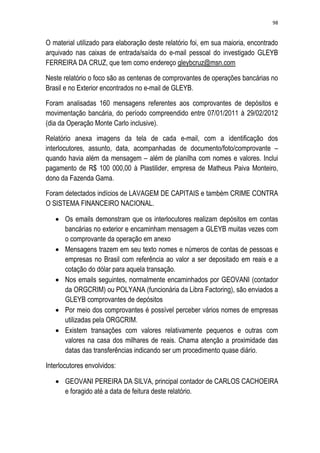 Relatório CPMI do Cachoeira parte 2