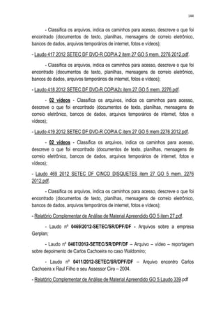 Relatório CPMI do Cachoeira parte 2