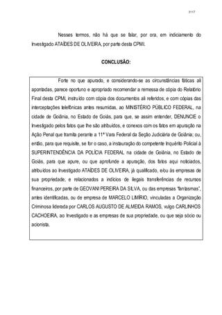 Relatório CPMI do Cachoeira parte 2