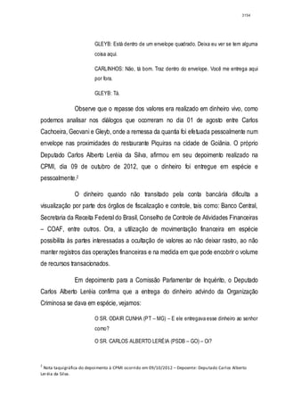 Relatório CPMI do Cachoeira parte 2