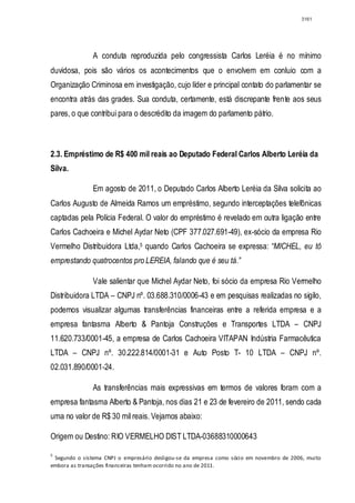 Relatório CPMI do Cachoeira parte 2