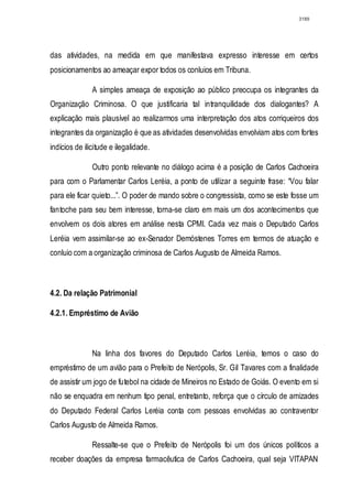 Relatório CPMI do Cachoeira parte 2