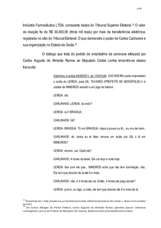 Relatório CPMI do Cachoeira parte 2