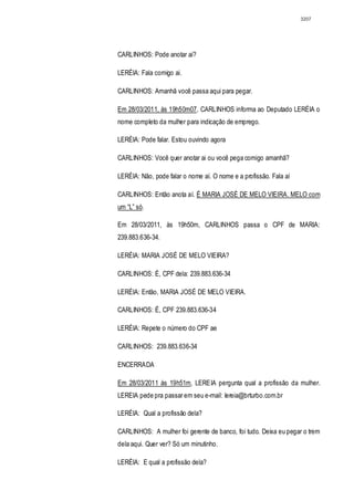 Relatório CPMI do Cachoeira parte 2