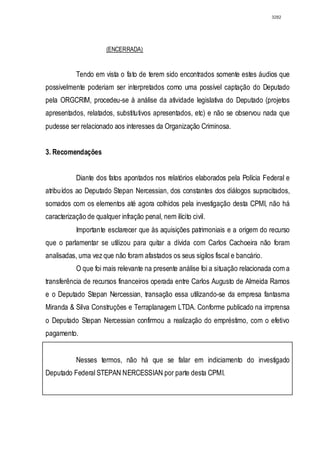 Relatório CPMI do Cachoeira parte 2