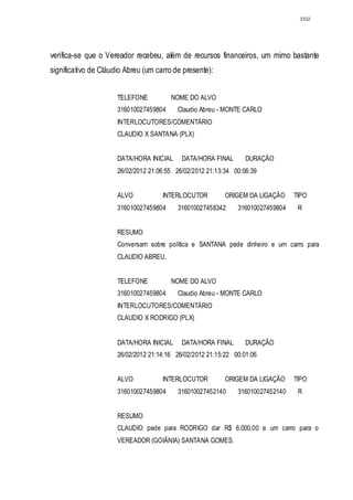 Relatório CPMI do Cachoeira parte 2