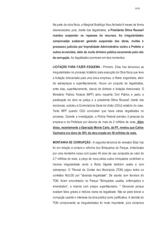 Relatório CPMI do Cachoeira parte 2