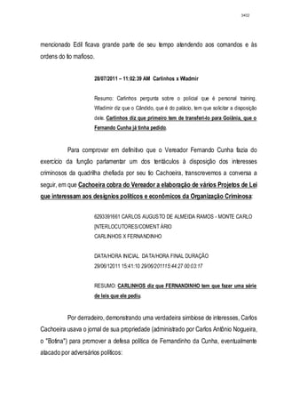 Relatório CPMI do Cachoeira parte 2