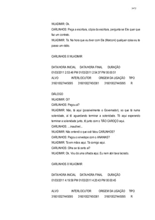 Relatório CPMI do Cachoeira parte 2