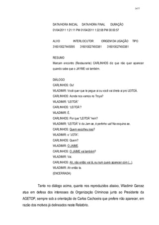 Relatório CPMI do Cachoeira parte 2