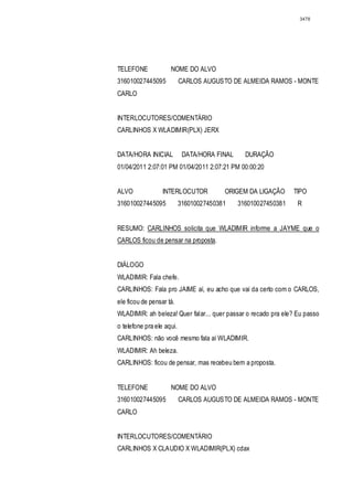 Relatório CPMI do Cachoeira parte 2