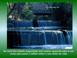 Parc Lithia, Orégon, USA Se você tem estado angustiado sem motivo aparente está aí um  aviso para parar e refletir sobre o seu estilo de vida. 