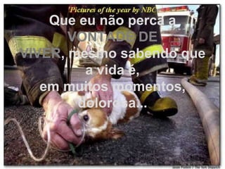 Que eu não perca a
       VONTADE DE
VIVER, mesmo sabendo que
         a vida é,
   em muitos momentos,
        dolorosa...
 