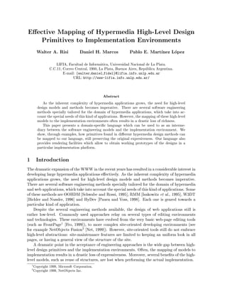 CACIC 99 Paper &quot;Effective Mapping of Hypermedia Design Primitives to Implementation Environments&quot;