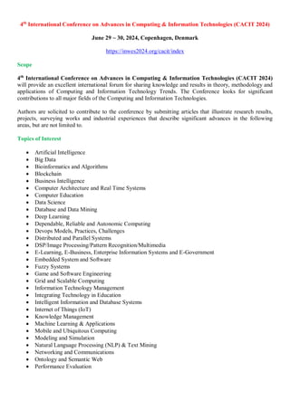 4th International Conference on Advances in Computing & Information ... image.