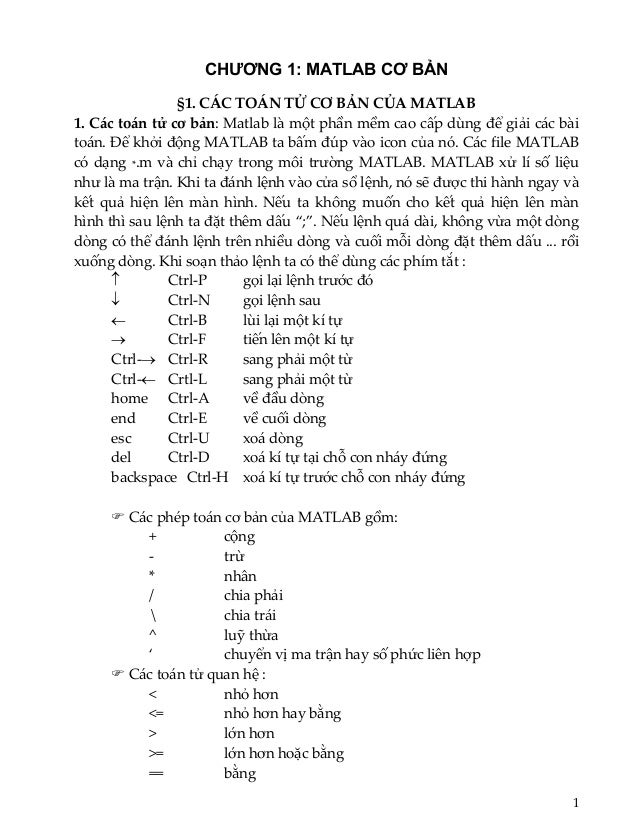Cac lenh trong matlab