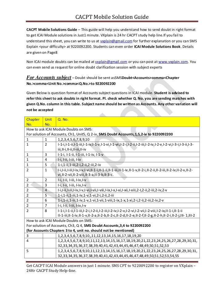 cpt exam icai module solutions on mobile guide cpt e m cheat sheet