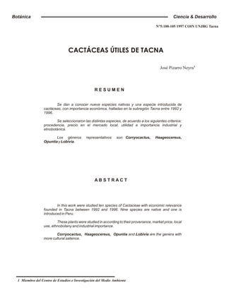 Cactáceas útiles de Tacna