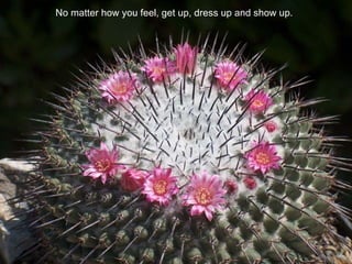 No matter how you feel, get up, dress up and show up.
 
