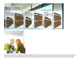 Buli đỡ thân cửa kiểu chữ G: Bằng nhựa PA được thiết kế có vành lõm để đỡ thanh nan cửa ở trên cùng giúp cho lô cửa khi vận hành ôm chặt vào
nhau thành một cuộn tròn đồng nhất.Giảm và triệt tiêu 90% tiếng ồn phát ra khi cửa vận hành so với kiểu buli gang hình tròn kiểu chữ O truyền
 