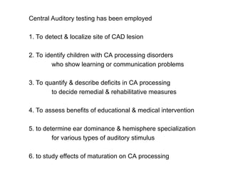 Central Auditory processing Disorder ppt | PPT