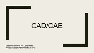CAD/CAE
Desenho Assistido por Computador
Professor: Leonard Fernandes e Silva
 