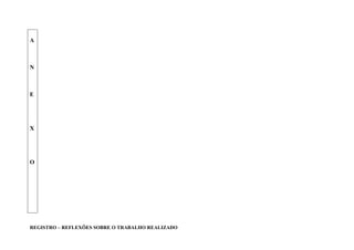 A



N



E




X




O




REGISTRO – REFLEXÕES SOBRE O TRABALHO REALIZADO
 