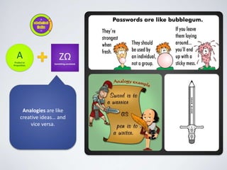 Analogies are like
creative ideas… and
vice versa.
 