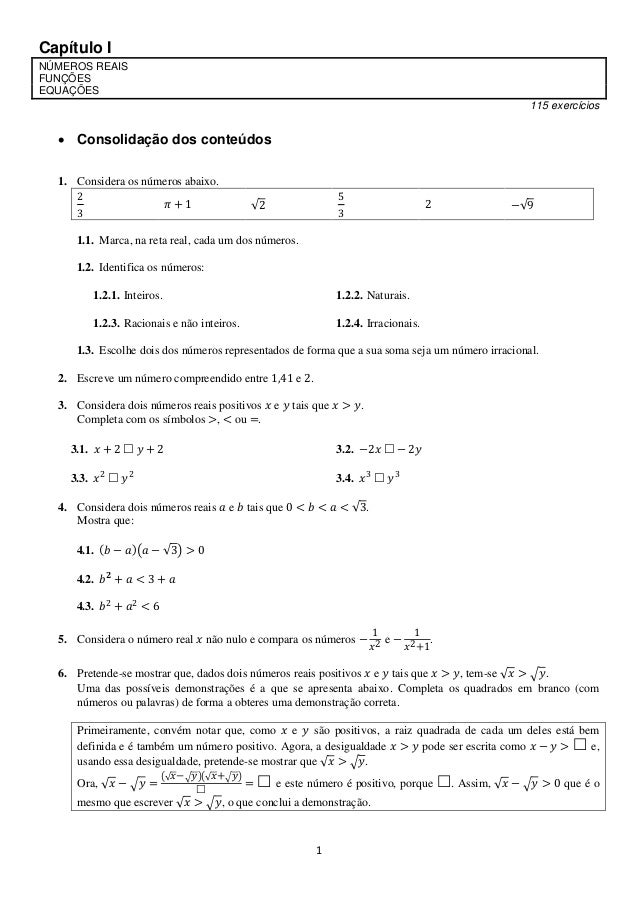 Preparacao Exame Nacional Matematica 9 Âº Ano Parte I