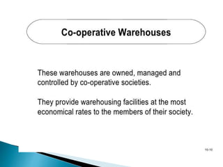  Reverse logistics centres
a number of warehouses have been set up specifically to deal with returned items.
Third-party ...