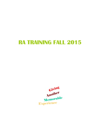 RA Training Schedule Fall 2015 | DOC