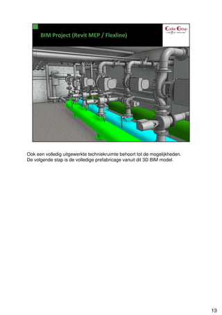 Ook een volledig uitgewerkte techniekruimte behoort tot de mogelijkheden.
De volgende stap is de volledige prefabricage vanuit dit 3D BIM model.




                                                                            13
 