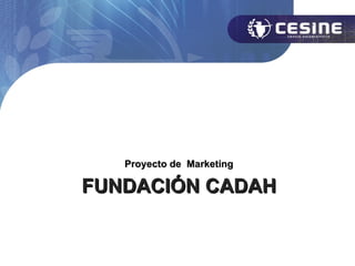 Proyecto de Marketing

FUNDACIÓN CADAH
 