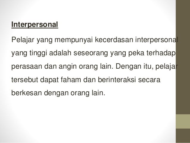 Cadanagn Aplikasi Kecerdasan Pelbagai Kinestetik Dan Interpersonal