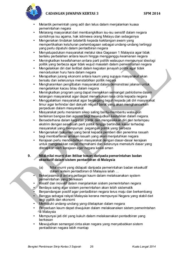 Cadangan Skrip Jawapan Kertas 3 Spm 2014 Bahagian B