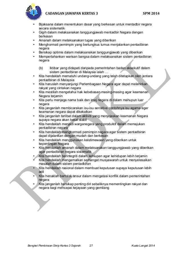 Cadangan Skrip Jawapan Kertas 3 Spm 2014 Bahagian B