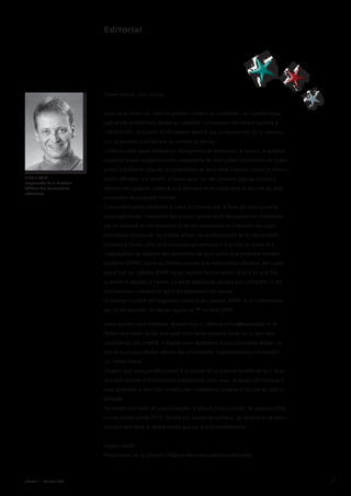 cadastre ·  1   · Décembre 2009 3
Chère lectrice, cher lecteur,
Vous tenez entre vos mains le premier numéro de «cadastre», la nouvelle revue
spécialisée entièrement dédiée au cadastre! Ce nouveau périodique succède à
«INFO D+M», le bulletin d’information destiné aux professionnels de la mensura-
tion et paraîtra trois fois par an comme ce dernier.
Cette nouvelle revue marque un changement de dimension: à l’avenir, le système
­cadastral suisse comportera une composante de droit public (restrictions de la pro-
priété foncière) en plus de sa composante de droit privé (registre foncier et mensu-
ration officielle). Ce faisant, la Suisse sera l’un des premiers pays au monde à
étendre son système cadastral à ce domaine et accroîtra ainsi la sécurité du droit
en matière de propriété foncière.
Il nous tient particulièrement à coeur d’informer, par le biais de cette nouvelle
­revue spécialisée, l’ensemble des acteurs concernés et des personnes intéressées
par ce cadastre de son évolution et de ses nouveautés et d’aborder des sujets
techniques d’actualité. Le lectorat actuel, les professionnels de la mensuration,
s’ouvrira à toutes celles et à tous ceux qui participent à la mise en place et à
­l’exploitation du cadastre des restrictions de droit public à la propriété foncière
(cadastre RDPPF). Outre les thèmes propres à la mensuration officielle, des sujets
ayant trait au cadastre RDPPF ou au registre foncier seront de plus en plus fré-
quemment abordés à l’avenir. La revue spécialisée viendra ainsi compléter le site
Internet www.cadastre.ch qui a été également réorganisé.
Le premier numéro est largement consacré au cadastre RDPPF et à l’ordonnance
qui lui est associée, entrée en vigueur le 1er
octobre 2009.
Votre opinion nous intéresse: écrivez-nous à l’adresse infovd@swisstopo.ch et
faites-nous savoir ce qui vous plaît dans notre nouvelle revue ou ce que vous
­souhaiteriez voir modifié. Indiquez-nous également si vous souhaitez rédiger un
article ou si vous désirez obtenir des informations supplémentaires concernant
un thème donné.
J’espère que vous prendrez plaisir à la lecture de ce premier numéro et qu’il recè-
lera bon nombre d’informations intéressantes pour vous. Je serais très heureux si
vous attendiez le prochain numéro avec impatience, à peine la lecture de celui-ci
achevée.
Permettez-moi enfin de vous souhaiter, à vous et à vos proches, de joyeuses Fêtes
et une bonne année 2010. Qu’elle soit source de bonheur, de réussite et de satis-
factions tant dans la sphère privée que sur le plan professionnel.
Fridolin Wicki
Responsable de la Direction fédérale des mensurations cadastrales
Editorial
Fridolin Wicki
Responsable de la Direction
­fédérale des mensurations
­cadastrales
 