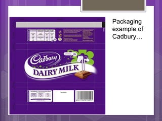 Packaging
example of
Cadbury…
 