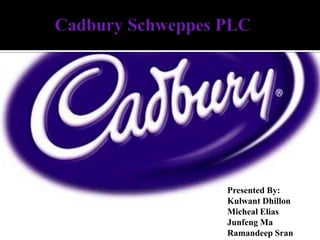 Cadbury Schweppes PLC Presented By: KulwantDhillon Micheal Elias Junfeng Ma RamandeepSran 