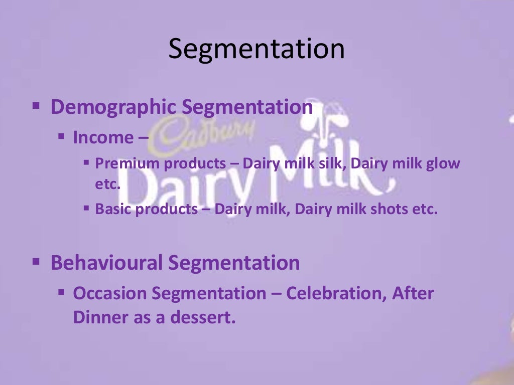 Cadbury Dairy Milk STP and 4P's