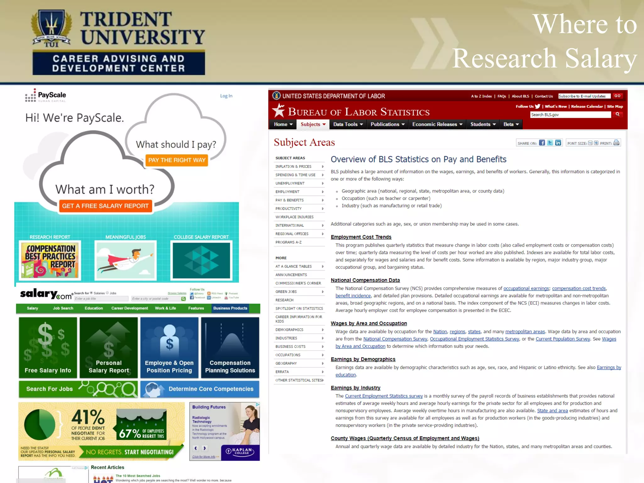 Where to
Research Salary
 