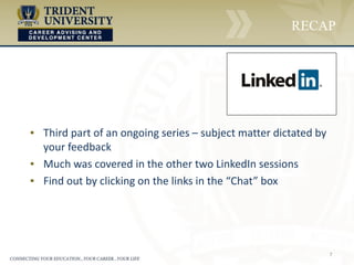 7
▪ Third part of an ongoing series – subject matter dictated by
your feedback
▪ Much was covered in the other two LinkedIn sessions
▪ Find out by clicking on the links in the “Chat” box
RECAP
 