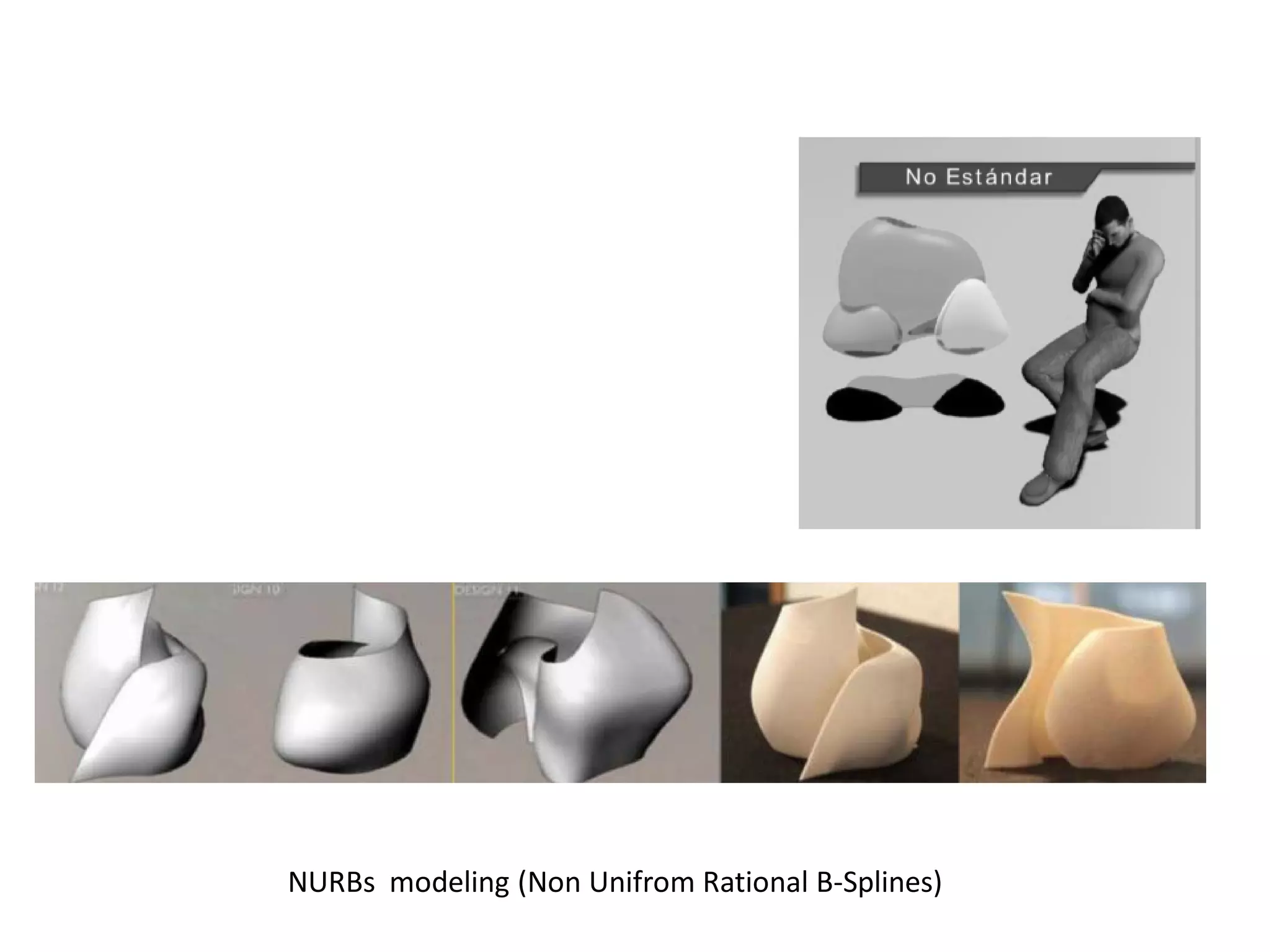 NURBs modeling (Non Unifrom Rational B­Splines)
 