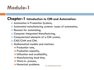 CAD CAM Module-1-Chapter-1 - Part-A | PDF