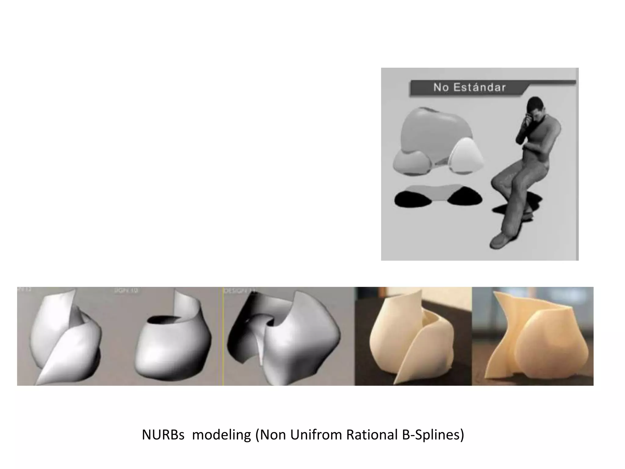 NURBs modeling (Non Unifrom Rational B-Splines)
 